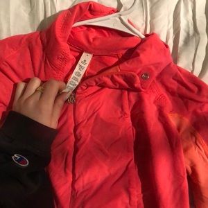 Lululemon bright orange running 1/4 zip up